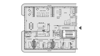 Планировка квартиры 3 спальни в ЖК SOCIETY HOUSE № 11013
